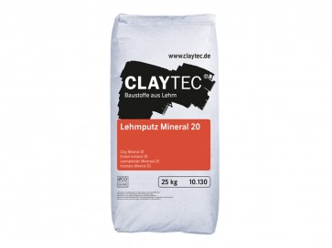 Claytec Lehmputz Mineral 20, trocken, 25kg Sackware